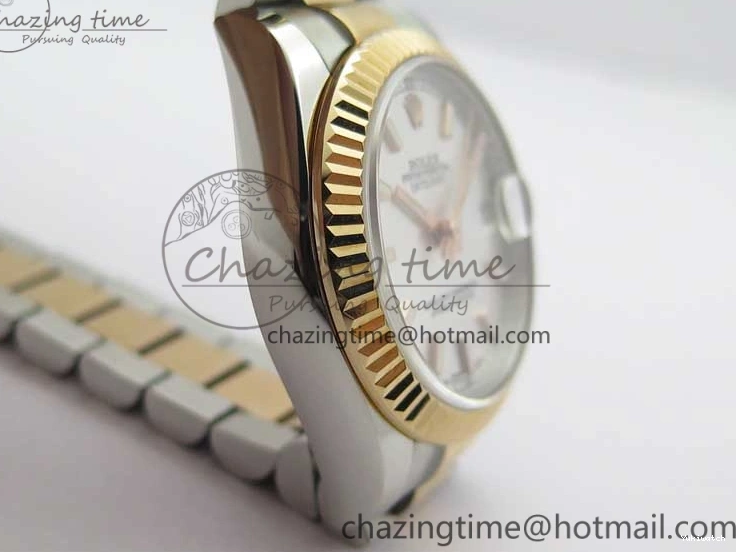 RG SS President Stick Markers NH05A Best GSF 178274 SEIKO 31mm Datejust Edition on Bracelet Dial SS RG Silver 1123